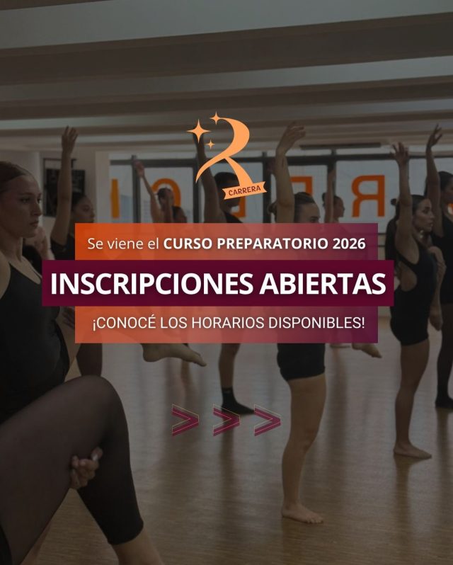 Se viene el CURSO PREPARATORIO 2026 🔥

¡Deslizá y mirá los horarios!

Es ideal para quienes se quieran preparar para rendir el examen de ingreso a la Carrera 🤩.

✅ Vas a tener clases de: Jazz, Clásico y Urbano

Elegí el horario que mejor se adapte a vos y empezá a prepararte para el ingreso a la Carrera 💃🏻