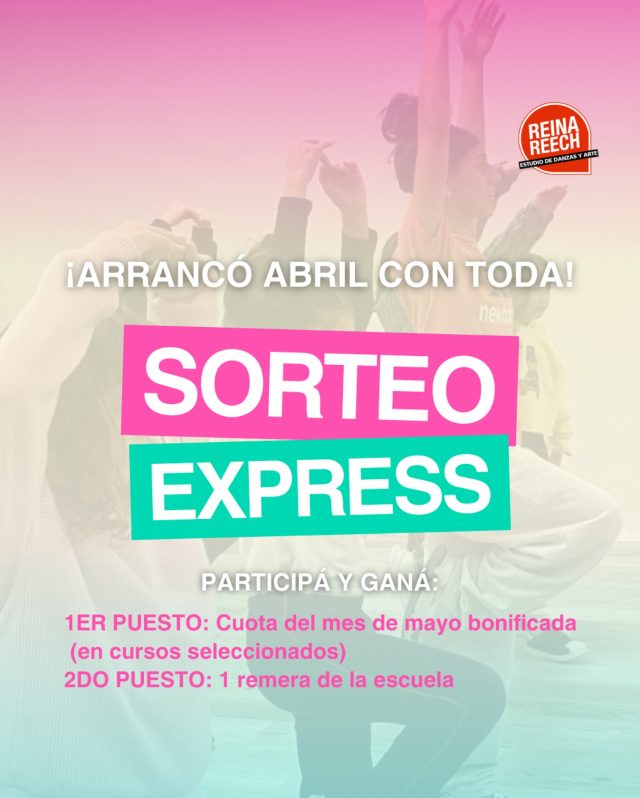 Arrancamos abril con un SORTEO 🤩

¿Qué podés ganar? 1º Premio 🎉: Cuota bonificada de MAYO en cursos seleccionados 2º Premio 👕: Remera oficial de la escuela
¿Cómo participar? 1️⃣ Seguinos  2️⃣ Dale like a este post ❤️ 3️⃣ Etiquetá a un/a amig@ que ame bailar tanto como vos 💃🏻

⏰ Tenés tiempo hasta el viernes 18/04 para participar Los ganadores se anuncian por historias … ¡así que estén atent@s! 👀
