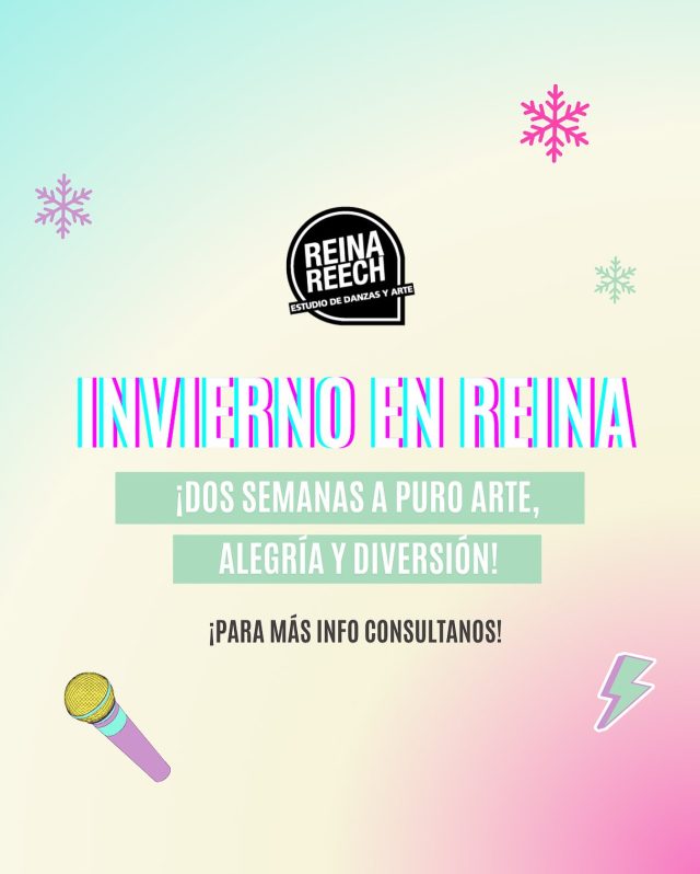 🎉Estas vacaciones de Invierno pasalas en Reina Reech ❄️

👉🏼 Para los más chicos (hasta 6 años)
👉🏼 Para los más grandes (de 7 a 11 años)

🎭🎤💃🏻 Canto – Baile – Teatro y mucho más 🎭🎤💃🏻

#ReinaReech#EscueladeDanza #vacacionesdeInvierno#Cantar 
#Bailar #Actuar #TikTok #Palermo #Belgrano #Caballito