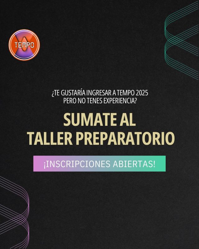 ¡No pierdas la oportunidad para ingresar a Tempo 🚀! 

Se acerca el TALLER PREPARATORIO y te dejamos toda la info 🙌🏼

Vas a cursar 2 clases diarias de: Coreografía y Técnica en HIP HOP, GROOVES, AFRO MODERNO, FLOORWORK, DANCEHALL, POPPING, y FREESTYLE 🔥

Inicia en febrero 🗓️

¡Últimos días para sumarte 😎! PEDINOS INFO